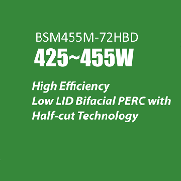  Bluesun BSM455M-72HBD 425W-455W двухсторонние полуэлементные солнечные панели Лист данных 