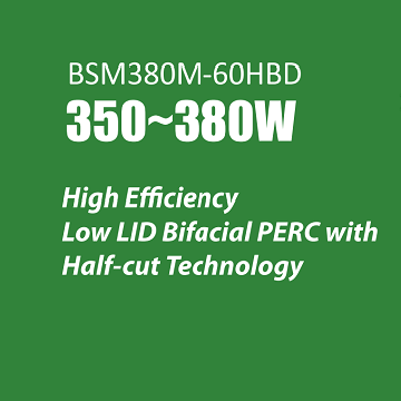  Bluesun BSM380M-60HBD 350Вт-380Вт двухсторонние полуэлементные солнечные панели Лист данных 