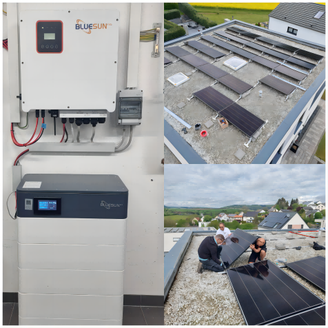 Гибридная солнечная система Bluesun мощностью 12 кВт в Германии